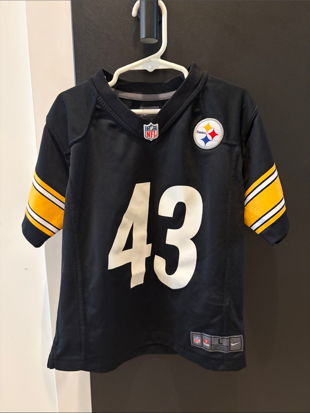 Nike Kids Black and Yellow Football Jersey #43